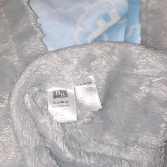 Hudson Baby HB Elephant Blue Gray Plush Security Baby Blanket Lovey 30" X 39" - Picture 6 of 6